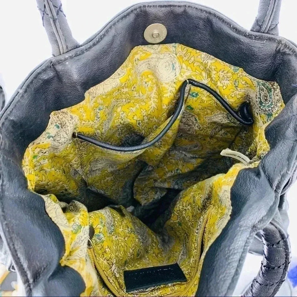 Mo & Co Leather satchel with pleated gills - Picture 7 of 14